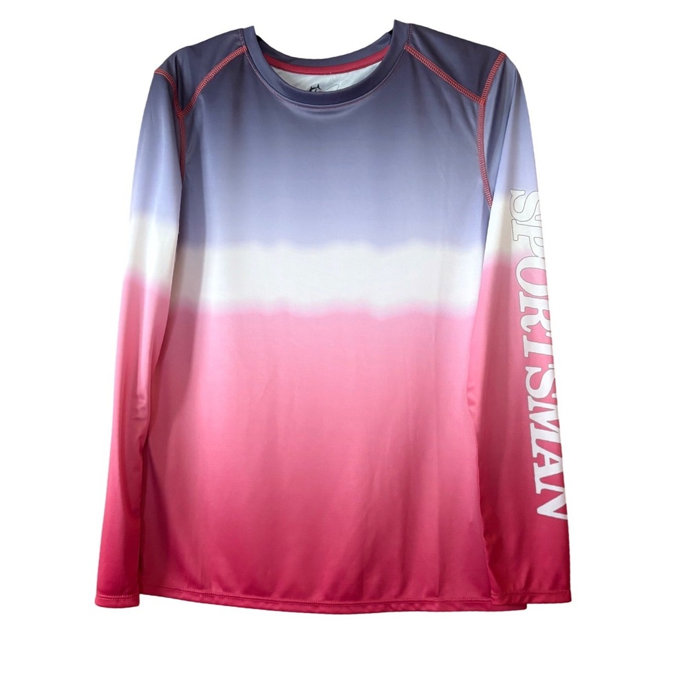 World Wide Sportsman Fishing Long Sleeve Shirt Ombre Pink Gray Small Outdoors
